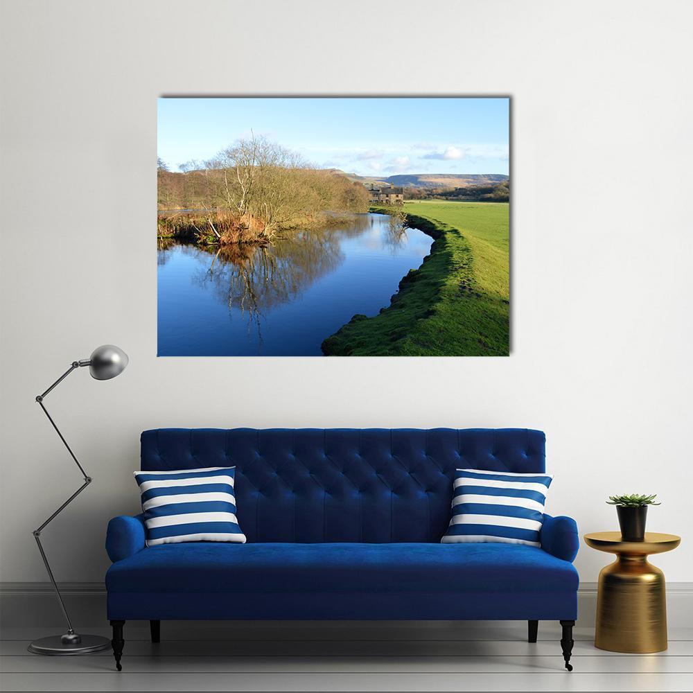 River Tame In Friezland Oldham Canvas Wall Art-1 Piece-Gallery Wrap-48" x 32"-Tiaracle