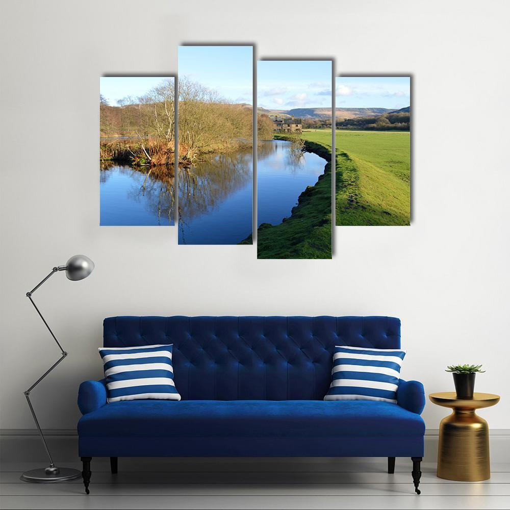 River Tame In Friezland Oldham Canvas Wall Art-4 Pop-Gallery Wrap-50" x 32"-Tiaracle