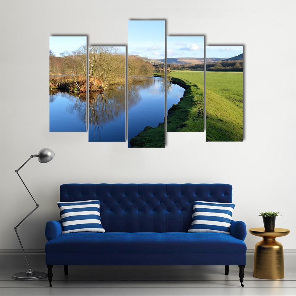 River Tame In Friezland Oldham Canvas Wall Art-5 Pop-Gallery Wrap-47" x 32"-Tiaracle