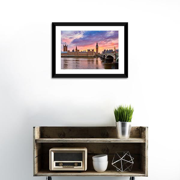 River Thames Canvas Wall Art-3 Horizontal-Gallery Wrap-25" x 16"-Tiaracle