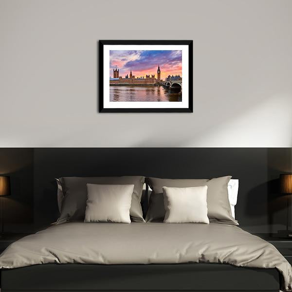 River Thames Canvas Wall Art-3 Horizontal-Gallery Wrap-25" x 16"-Tiaracle