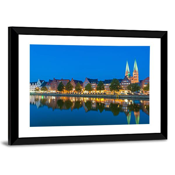 River Untertrave With Church Canvas Wall Art-3 Horizontal-Gallery Wrap-25" x 16"-Tiaracle