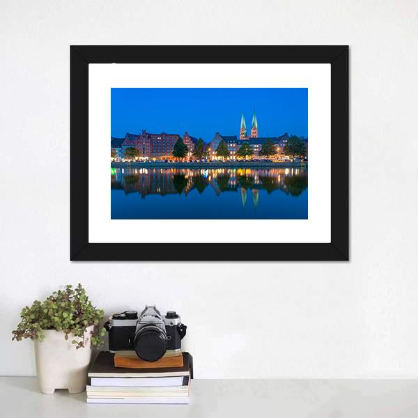 River Untertrave With Church Panoramic Canvas Wall Art-1 Piece-36" x 12"-Tiaracle