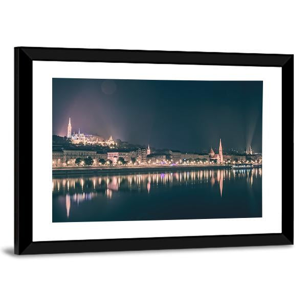 River View Of Budapest Canvas Wall Art-3 Horizontal-Gallery Wrap-25" x 16"-Tiaracle