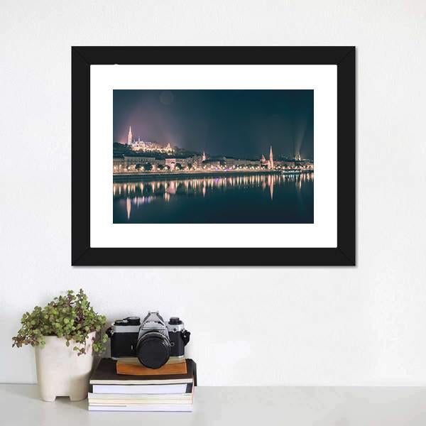 River View Of Budapest Canvas Wall Art-1 Piece-Framed Print-20" x 16"-Tiaracle