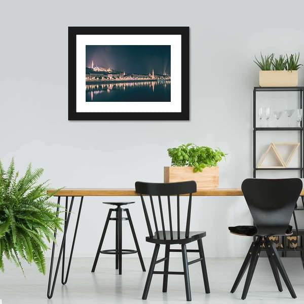 River View Of Budapest Canvas Wall Art-3 Horizontal-Gallery Wrap-25" x 16"-Tiaracle