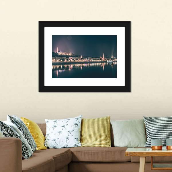 River View Of Budapest Canvas Wall Art-3 Horizontal-Gallery Wrap-25" x 16"-Tiaracle