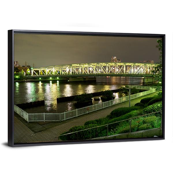 Riverside Promenade In Japan Canvas Wall Art-5 Horizontal-Gallery Wrap-22" x 12"-Tiaracle