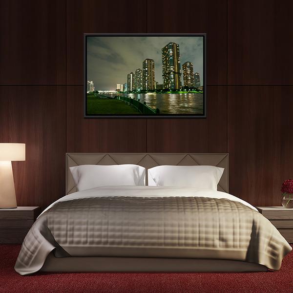 Riverside Promenade Japan Canvas Wall Art-5 Horizontal-Gallery Wrap-22" x 12"-Tiaracle