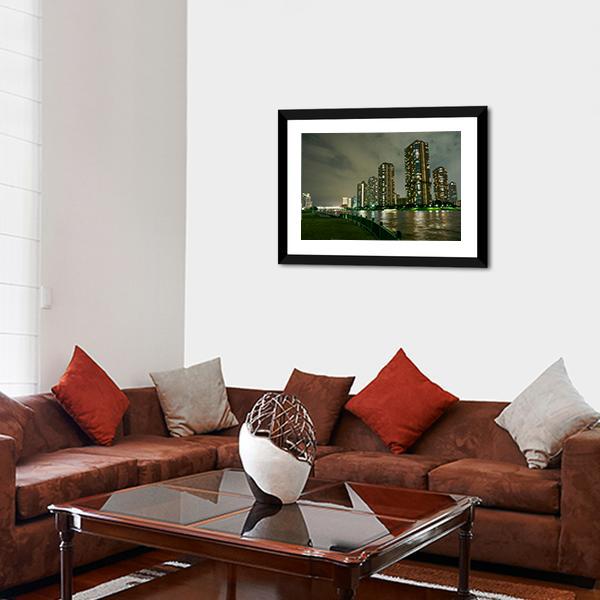 Riverside Promenade Japan Canvas Wall Art-5 Horizontal-Gallery Wrap-22" x 12"-Tiaracle