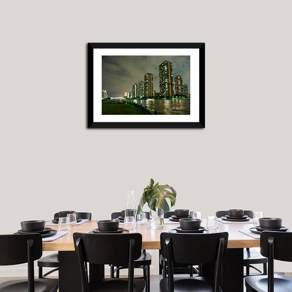 Riverside Promenade Japan Canvas Wall Art-1 Piece-Framed Print-20" x 16"-Tiaracle