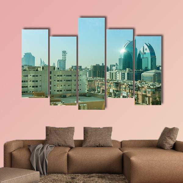 Riyadh With Buildings And Skylines Canvas Wall Art-5 Pop-Gallery Wrap-47" x 32"-Tiaracle