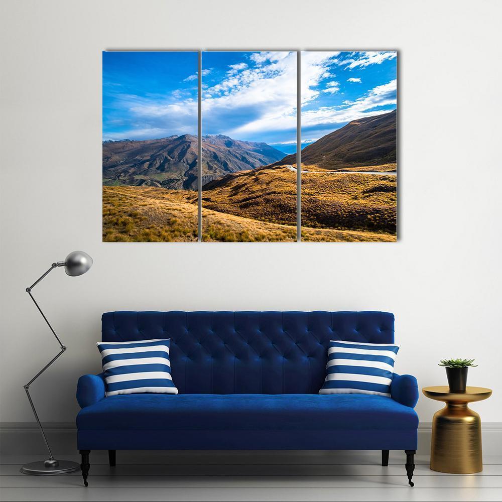 Road Between Queenstown And Wanaka Via Crown Range Canvas Wall Art-3 Horizontal-Gallery Wrap-37" x 24"-Tiaracle