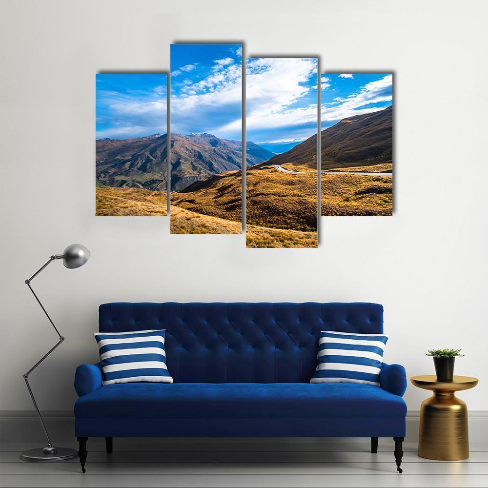 Road Between Queenstown And Wanaka Via Crown Range Canvas Wall Art-4 Pop-Gallery Wrap-50" x 32"-Tiaracle
