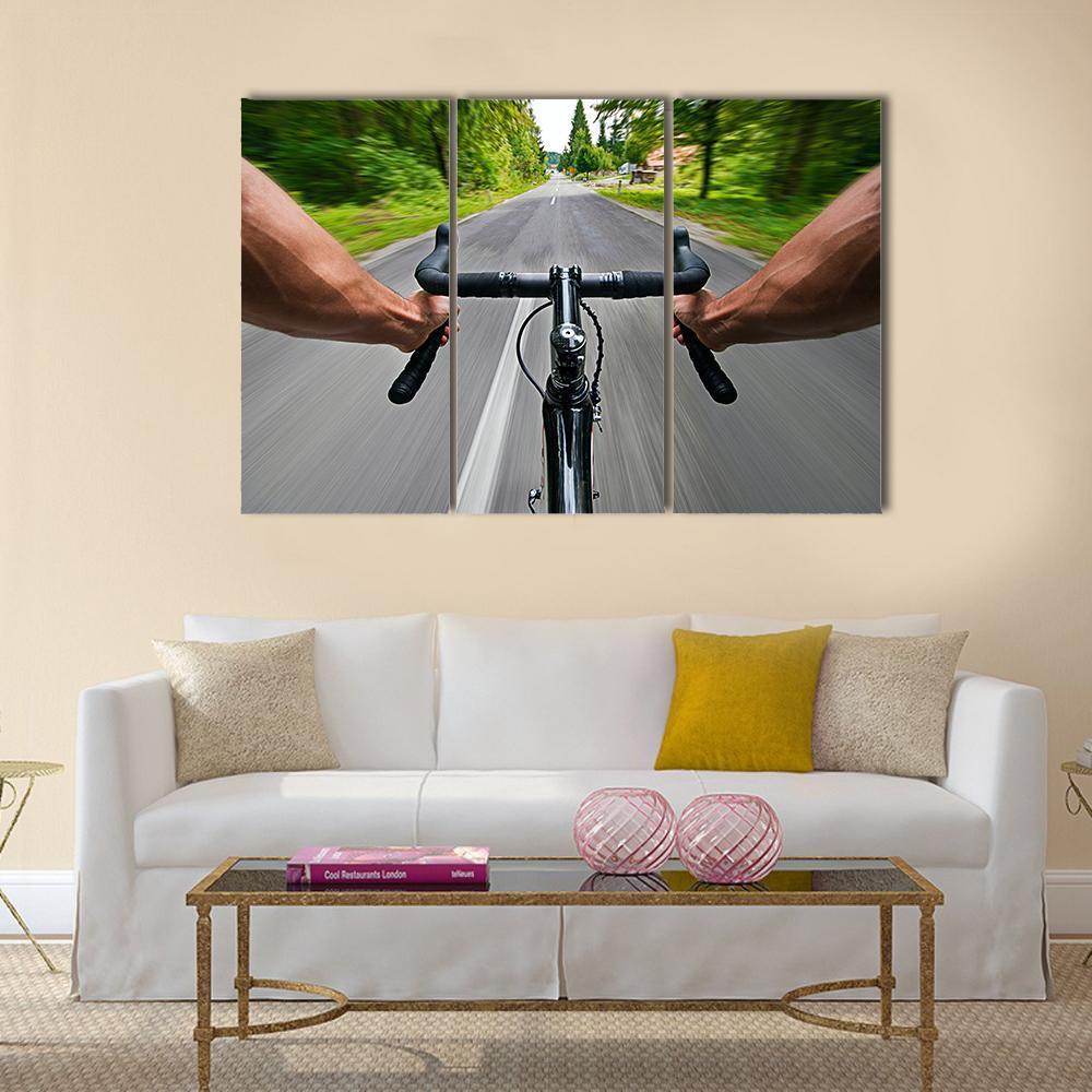 Road Cycling Canvas Wall Art-5 Star-Gallery Wrap-62" x 32"-Tiaracle