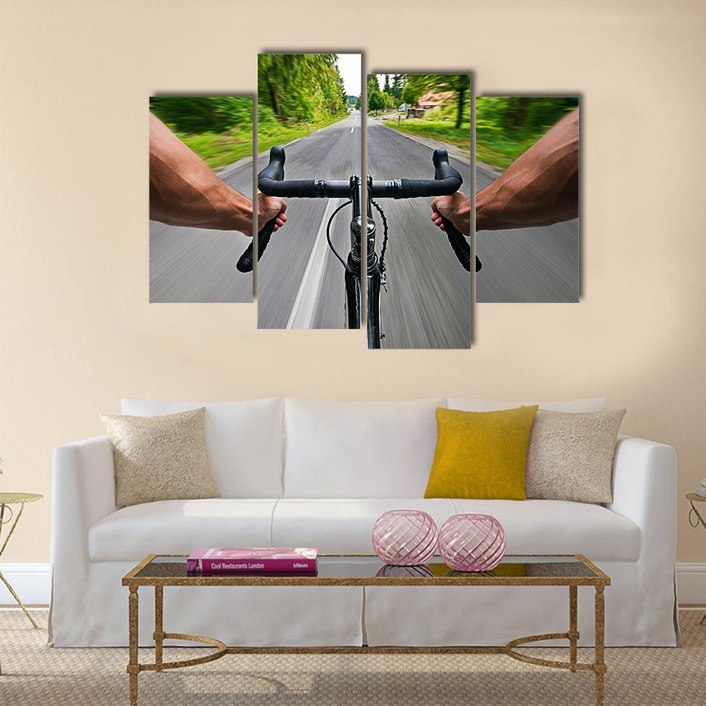 Road Cycling Canvas Wall Art-4 Pop-Gallery Wrap-50" x 32"-Tiaracle