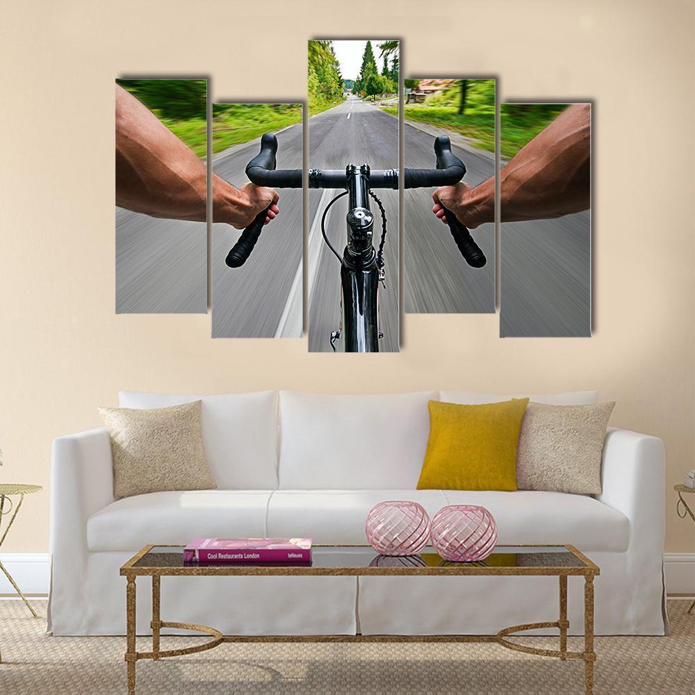Road Cycling Canvas Wall Art-5 Pop-Gallery Wrap-47" x 32"-Tiaracle