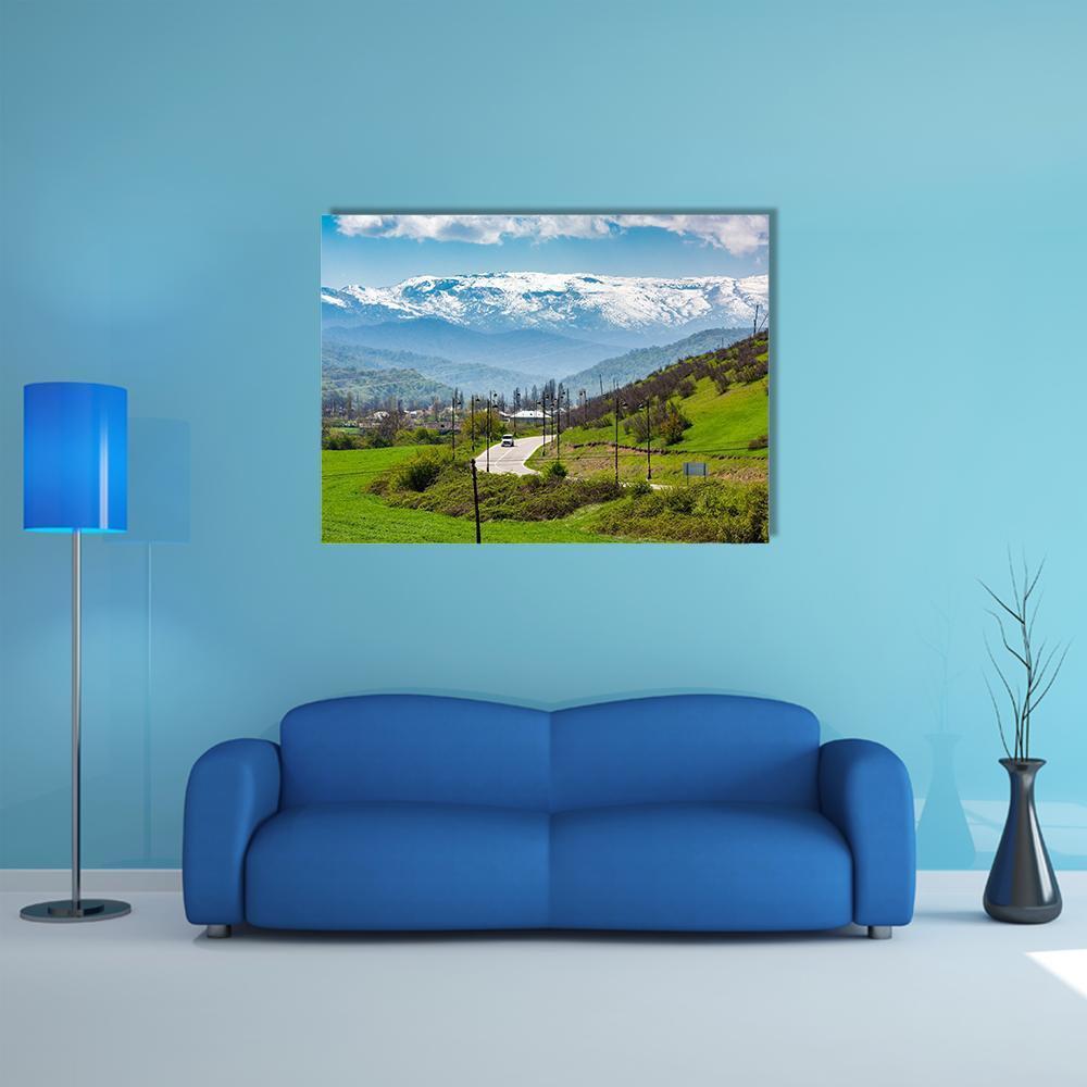 Road In A Mountain Village Canvas Wall Art-1 Piece-Gallery Wrap-48" x 32"-Tiaracle