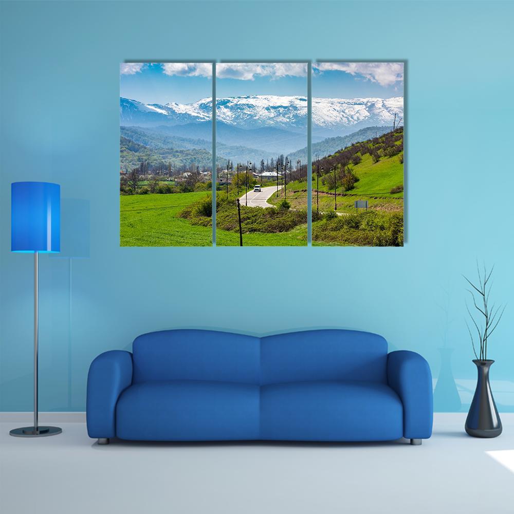 Road In A Mountain Village Canvas Wall Art-3 Horizontal-Gallery Wrap-37" x 24"-Tiaracle