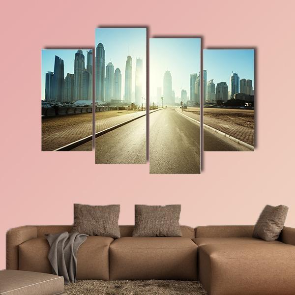 Road In Dubai Canvas Wall Art-4 Pop-Gallery Wrap-50" x 32"-Tiaracle