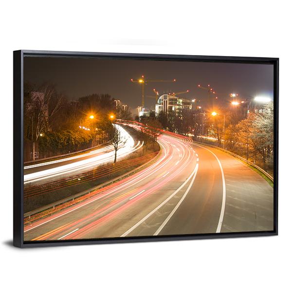 Road In Duesseldorf Canvas Wall Art-3 Horizontal-Gallery Wrap-25" x 16"-Tiaracle