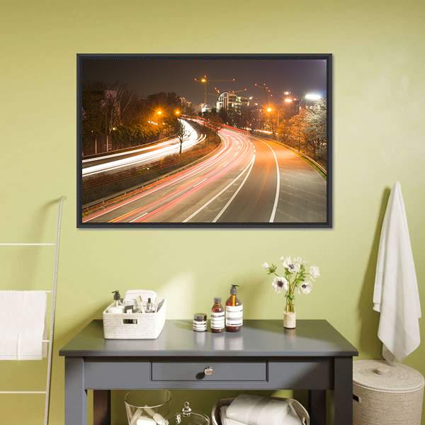 Road In Duesseldorf Canvas Wall Art-3 Horizontal-Gallery Wrap-25" x 16"-Tiaracle