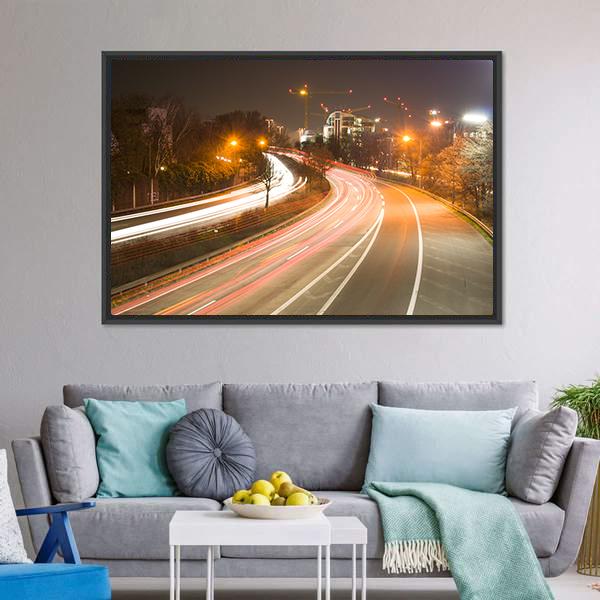 Road In Duesseldorf Canvas Wall Art-3 Horizontal-Gallery Wrap-25" x 16"-Tiaracle