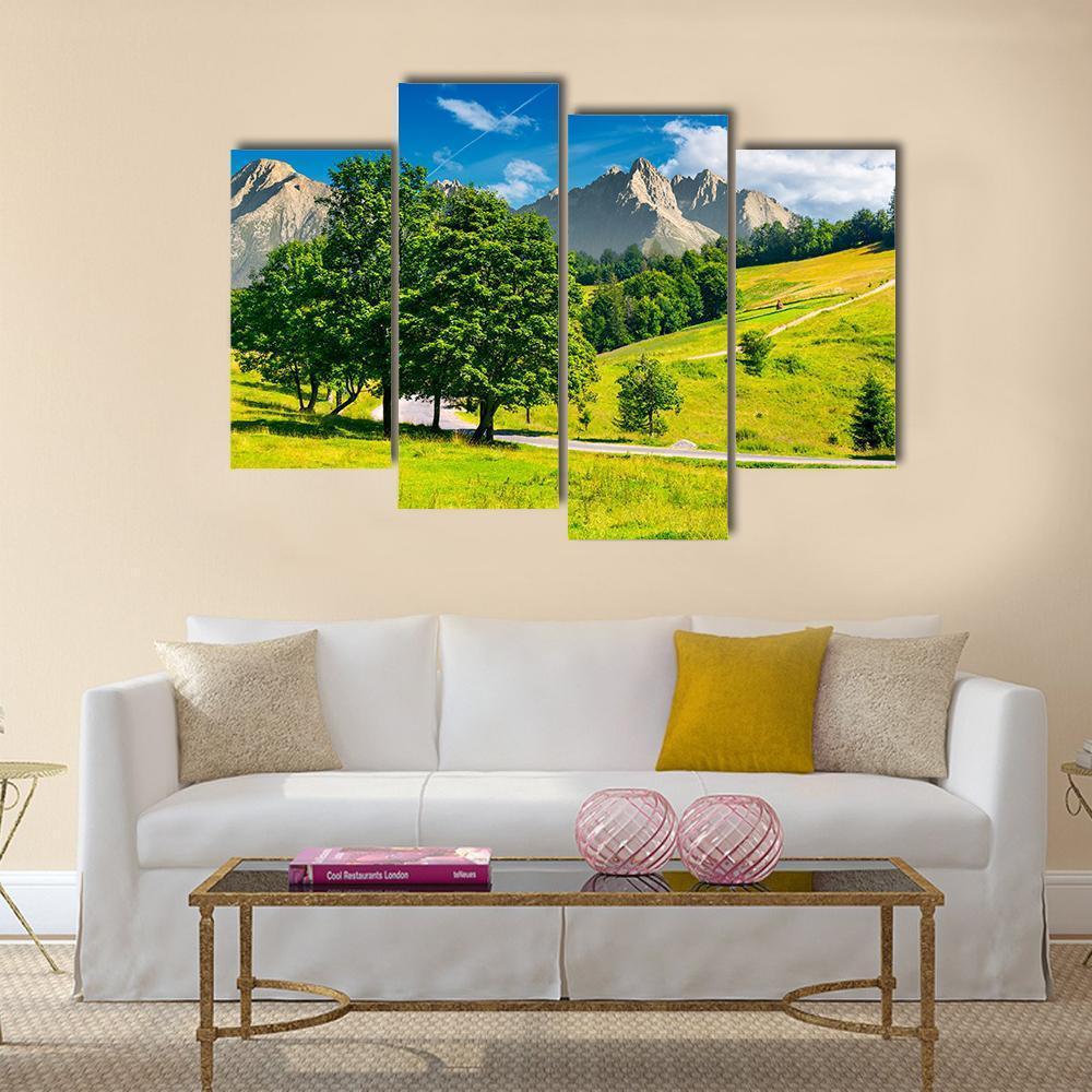 Road In High Tatra Mountains Canvas Wall Art-4 Pop-Gallery Wrap-50" x 32"-Tiaracle