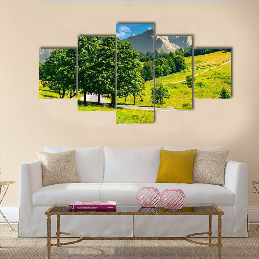 Road In High Tatra Mountains Canvas Wall Art-5 Star-Gallery Wrap-62" x 32"-Tiaracle
