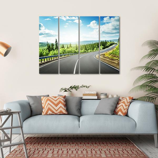 Road In North Mountains Canvas Wall Art-4 Horizontal-Gallery Wrap-34" x 24"-Tiaracle