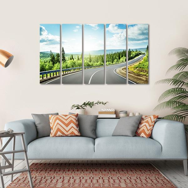 Road In North Mountains Canvas Wall Art-5 Horizontal-Gallery Wrap-22" x 12"-Tiaracle