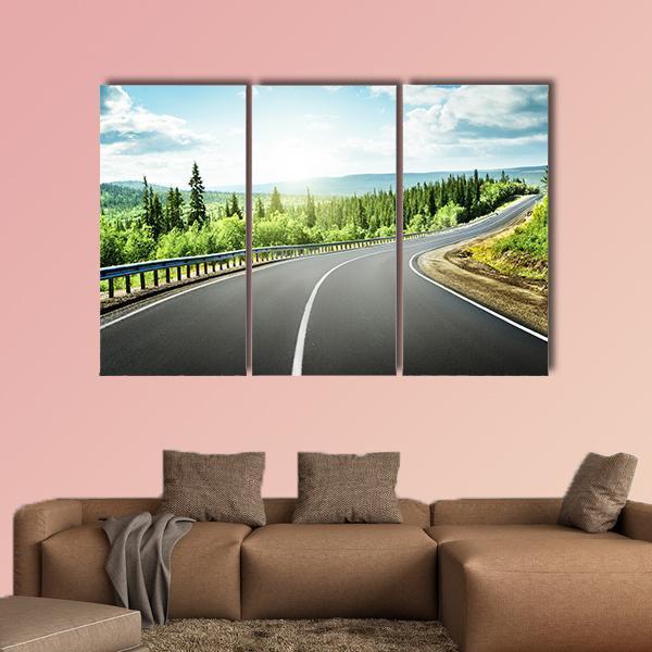 Road In North Mountains Canvas Wall Art-3 Horizontal-Gallery Wrap-37" x 24"-Tiaracle