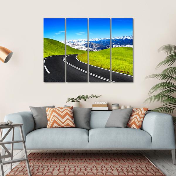 Road Leading To Mountain Canvas Wall Art-4 Horizontal-Gallery Wrap-34" x 24"-Tiaracle