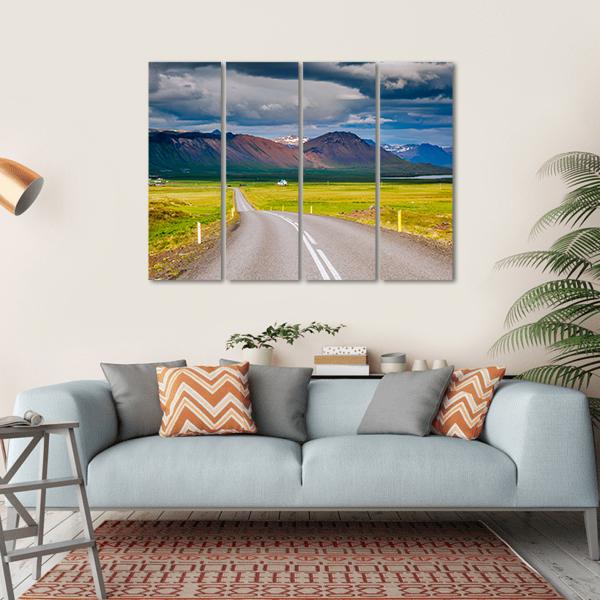 Road Leading Towards Mountain Canvas Wall Art-4 Horizontal-Gallery Wrap-34" x 24"-Tiaracle
