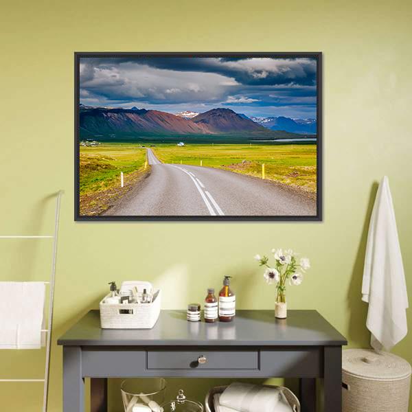 Road Leading Towards Mountain Canvas Wall Art-3 Horizontal-Gallery Wrap-25" x 16"-Tiaracle