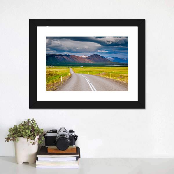 Road Leading Towards Mountain Canvas Wall Art-3 Horizontal-Gallery Wrap-25" x 16"-Tiaracle