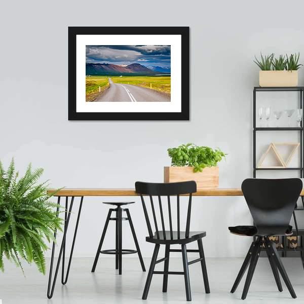 Road Leading Towards Mountain Canvas Wall Art-3 Horizontal-Gallery Wrap-25" x 16"-Tiaracle
