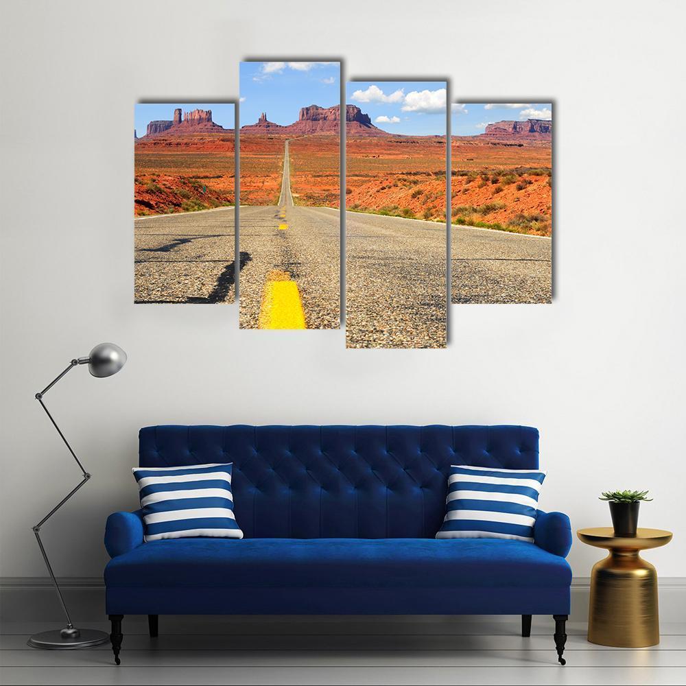 Road Level View Of Utah State Route Canvas Wall Art-4 Pop-Gallery Wrap-50" x 32"-Tiaracle