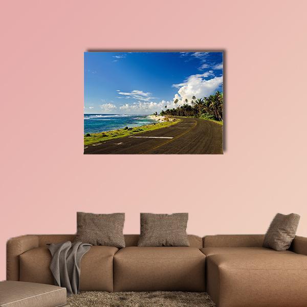 Road On Caribbean Coast In San Andres Colombia Canvas Wall Art-1 Piece-Gallery Wrap-48" x 32"-Tiaracle