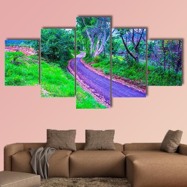 Road On Mountain In Thailand Canvas Wall Art-5 Star-Gallery Wrap-62" x 32"-Tiaracle