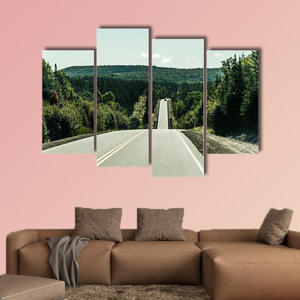 Road Through Algonquin Provincial Park Canvas Wall Art-4 Pop-Gallery Wrap-50" x 32"-Tiaracle