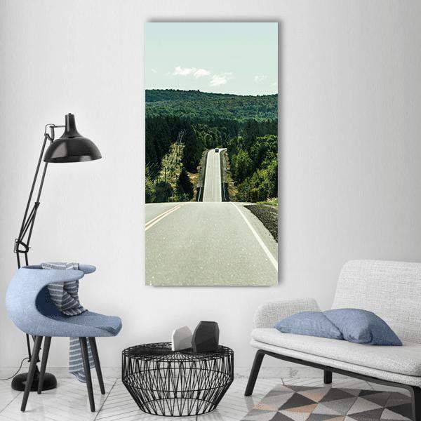 Road Through Algonquin Provincial Park Vertical Canvas Wall Art-1 Vertical-Gallery Wrap-12" x 24"-Tiaracle