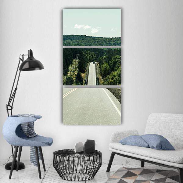 Road Through Algonquin Provincial Park Vertical Canvas Wall Art-3 Vertical-Gallery Wrap-12" x 25"-Tiaracle