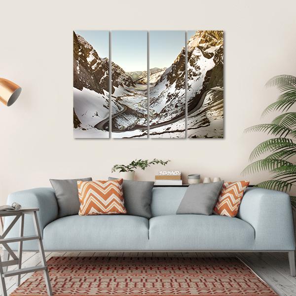 Road To Andina Copper Mine In Chilean Andes Canvas Wall Art-4 Horizontal-Gallery Wrap-34" x 24"-Tiaracle