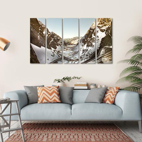 Road To Andina Copper Mine In Chilean Andes Canvas Wall Art-5 Horizontal-Gallery Wrap-22" x 12"-Tiaracle