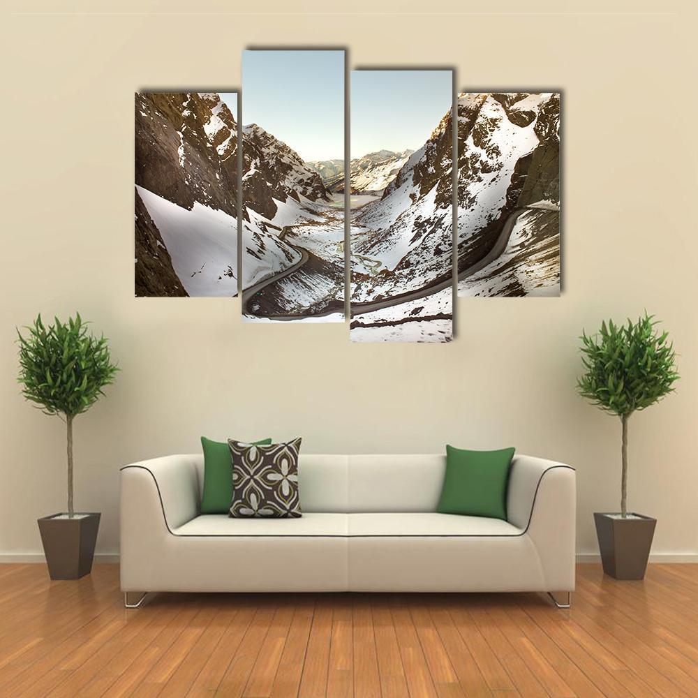 Road To Andina Copper Mine In chilean Andes Canvas Wall Art-4 Pop-Gallery Wrap-50" x 32"-Tiaracle
