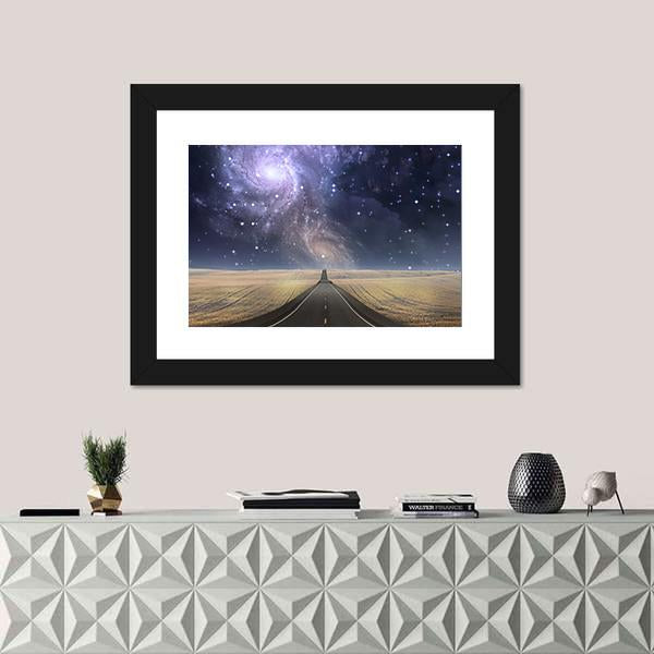 Road to Galaxy Canvas Wall Art-1 Piece-Framed Print-20" x 16"-Tiaracle