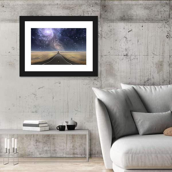 Road to Galaxy Canvas Wall Art-3 Horizontal-Gallery Wrap-25" x 16"-Tiaracle