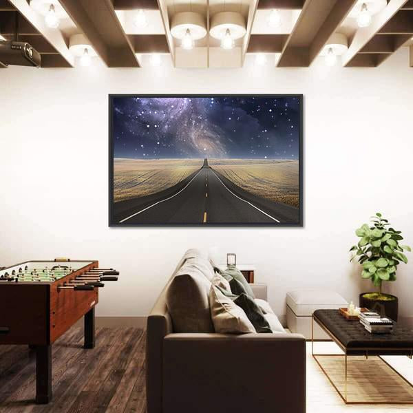 Road to Galaxy Canvas Wall Art-3 Horizontal-Gallery Wrap-25" x 16"-Tiaracle