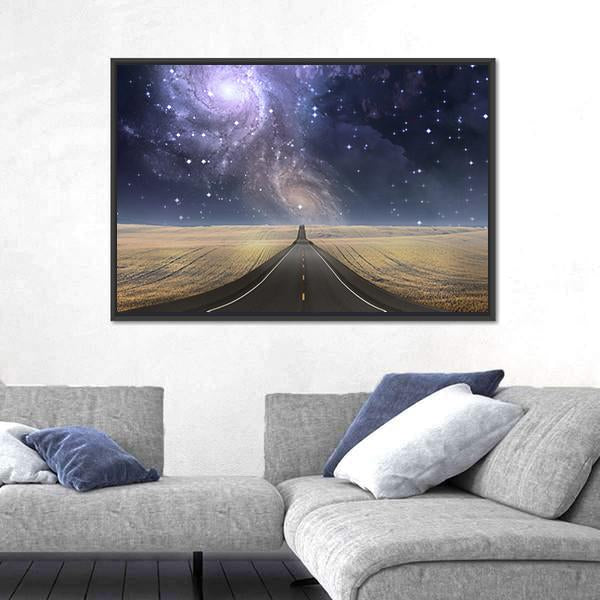 Road to Galaxy Canvas Wall Art-3 Horizontal-Gallery Wrap-25" x 16"-Tiaracle